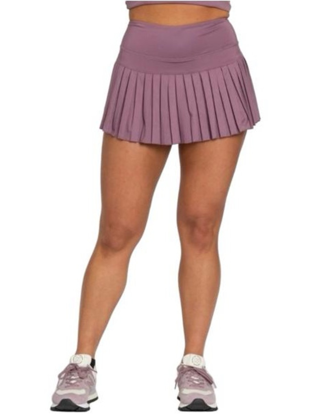 High-Rise Pleated Active Skort in Dusty Rose/Mauve